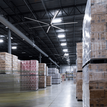 HVLS fans lower warehouse temperatures