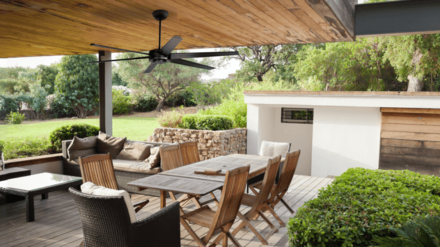 Covered patio ceiling fan